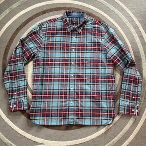 L.L. BEAN SIGNATURE SLIMMEST FIT BUTTON DOWN SHIRT PLAID  MEN'S XL